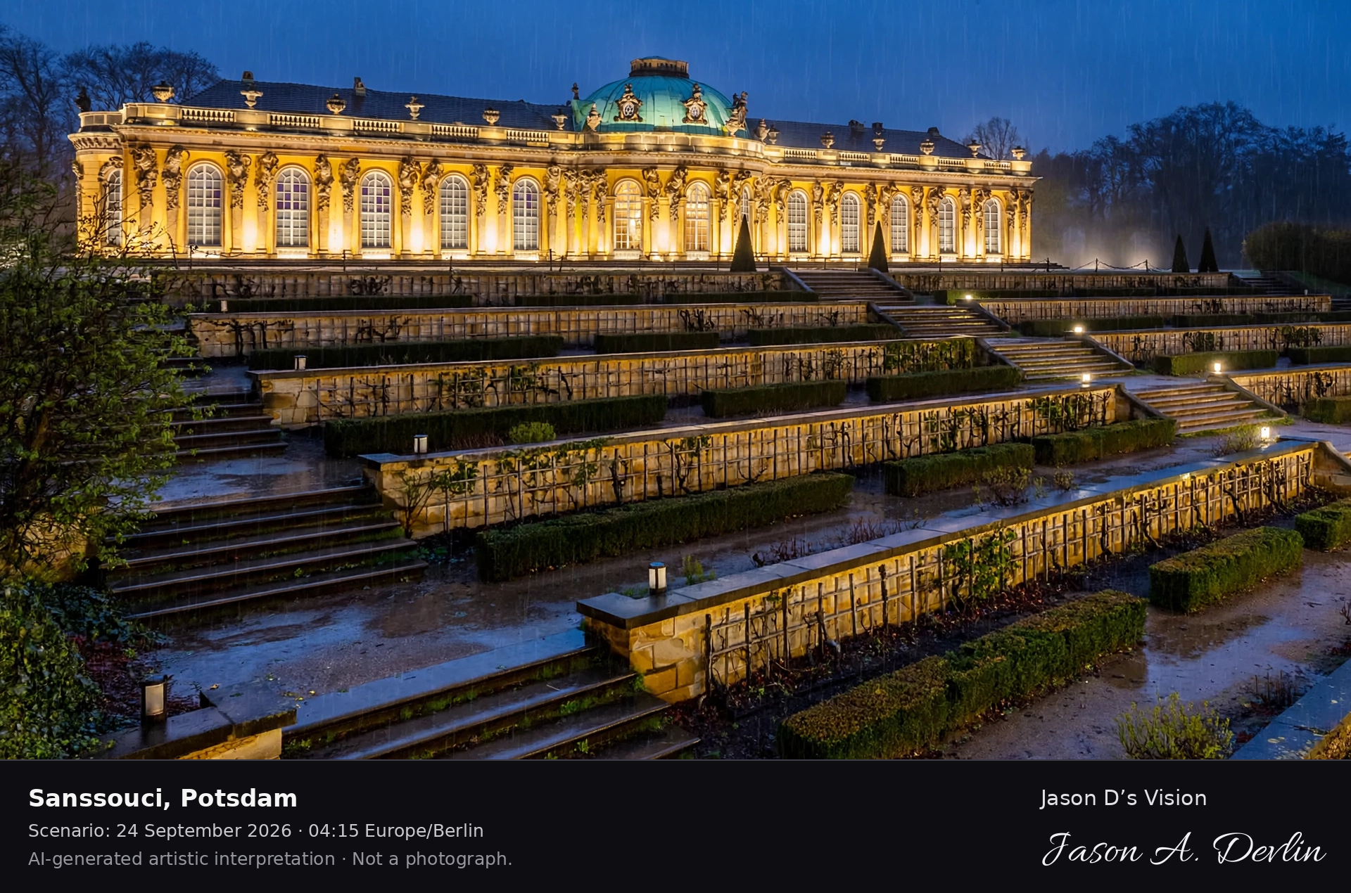 Sanssouci, Potsdam — AI-generated artistic interpretation