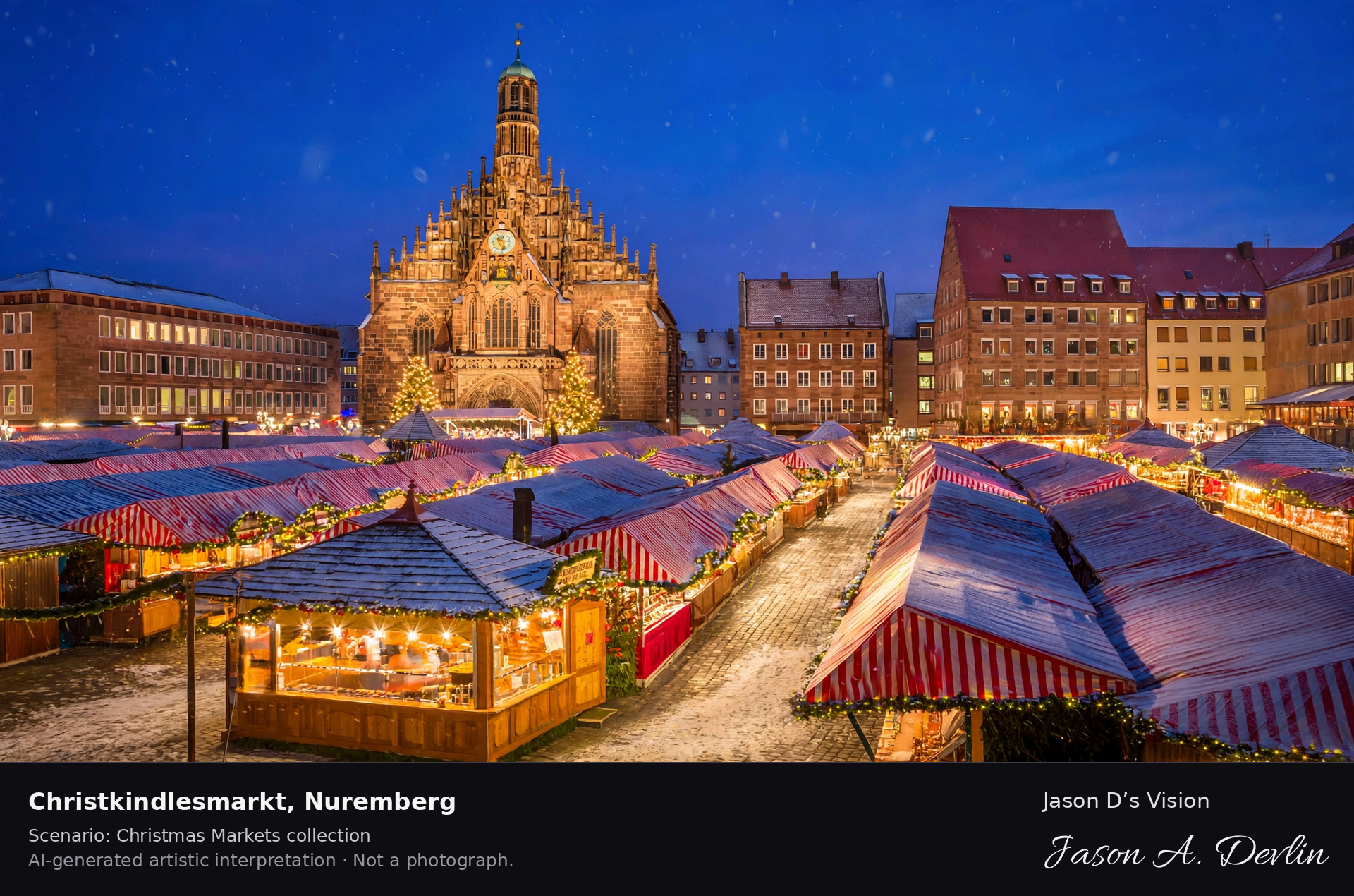 Nuremberg Christkindlesmarkt at night